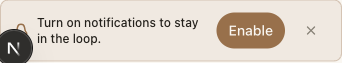 Notification enable banner